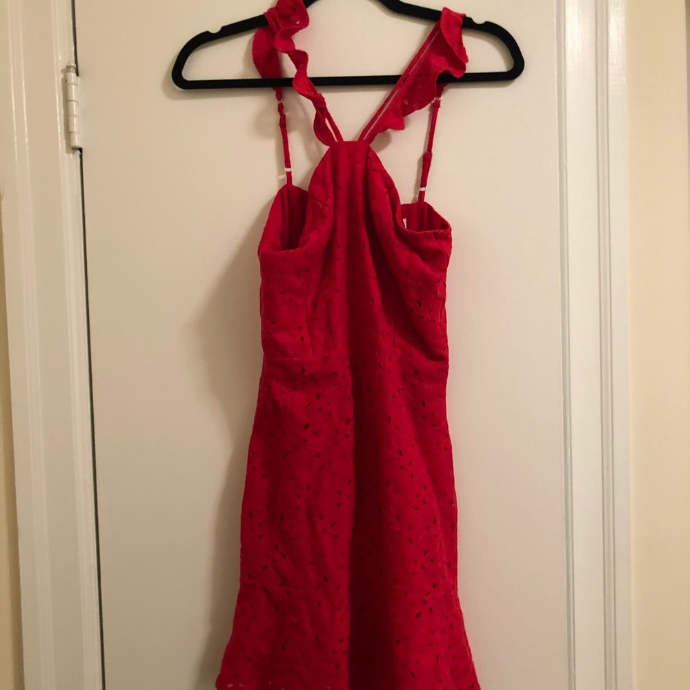 JOA Red Fit and Flare Dress